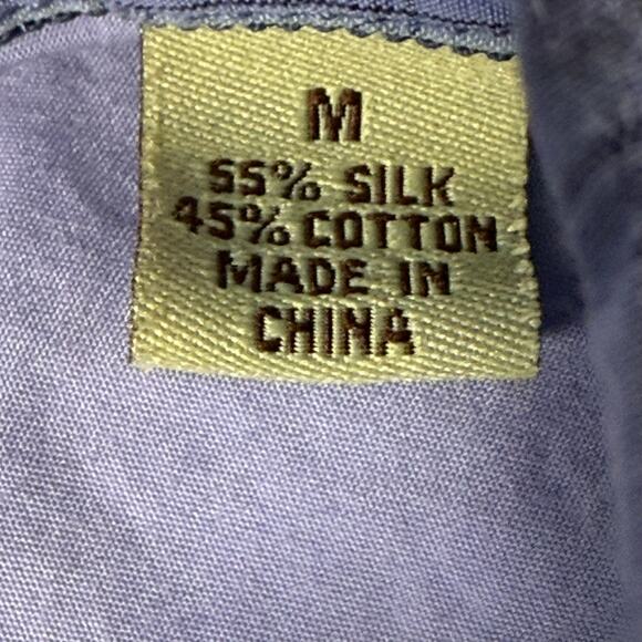 Tommy Bahama Men's M Silk Blend Shirt Purple Blue Ombre Check Long Sleeve - Picture 5 of 7